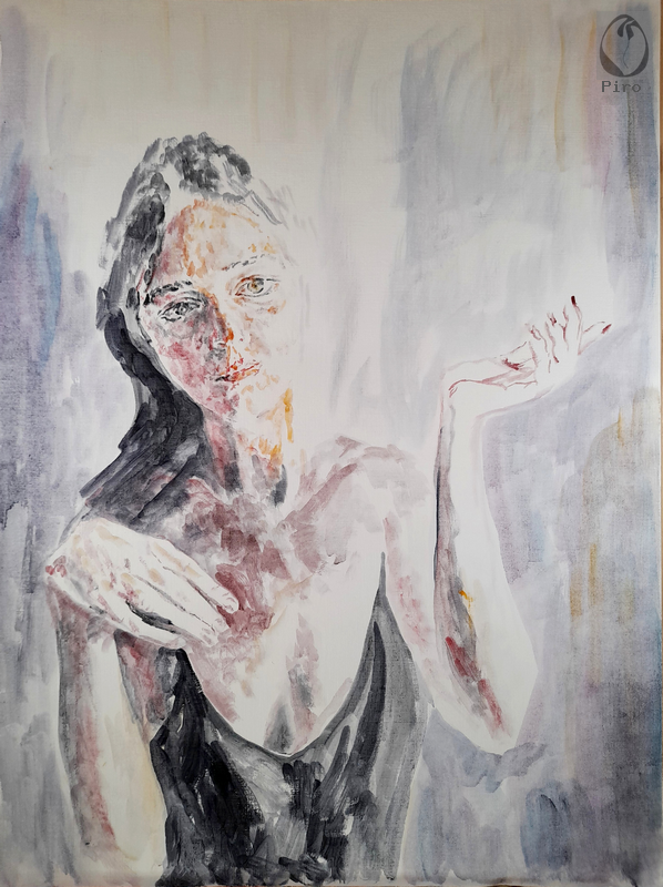 oil on paper - olio su carta di Piro